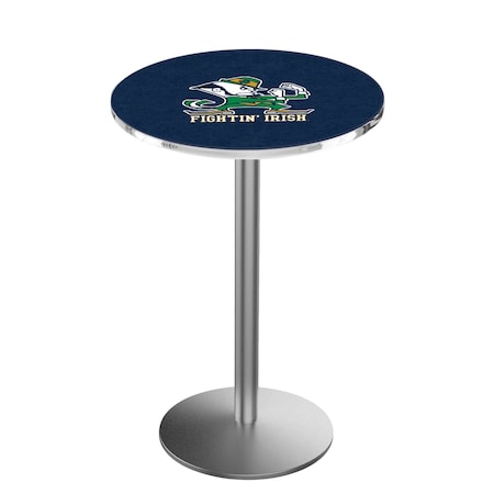 Holland Bar Stool Co 42" Stainless Steel Notre Dame Leprechaun Pub Table L214S4228ND-Lep